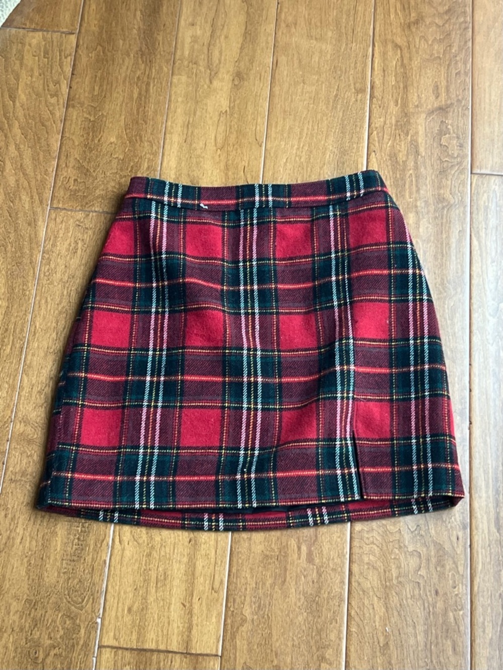 Hollister Wool Red Plaid Mini Skirt